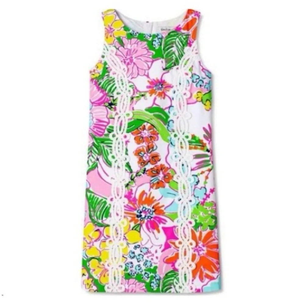 Lilly Pulitzer X Target Floral Shift Dress Pink/Green/Blue Sleeveless SZ Kids L